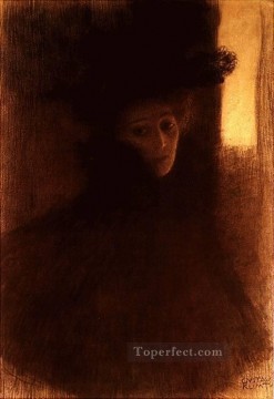 symbolism Painting - Dame mit Cape 1897 Symbolism Gustav Klimt